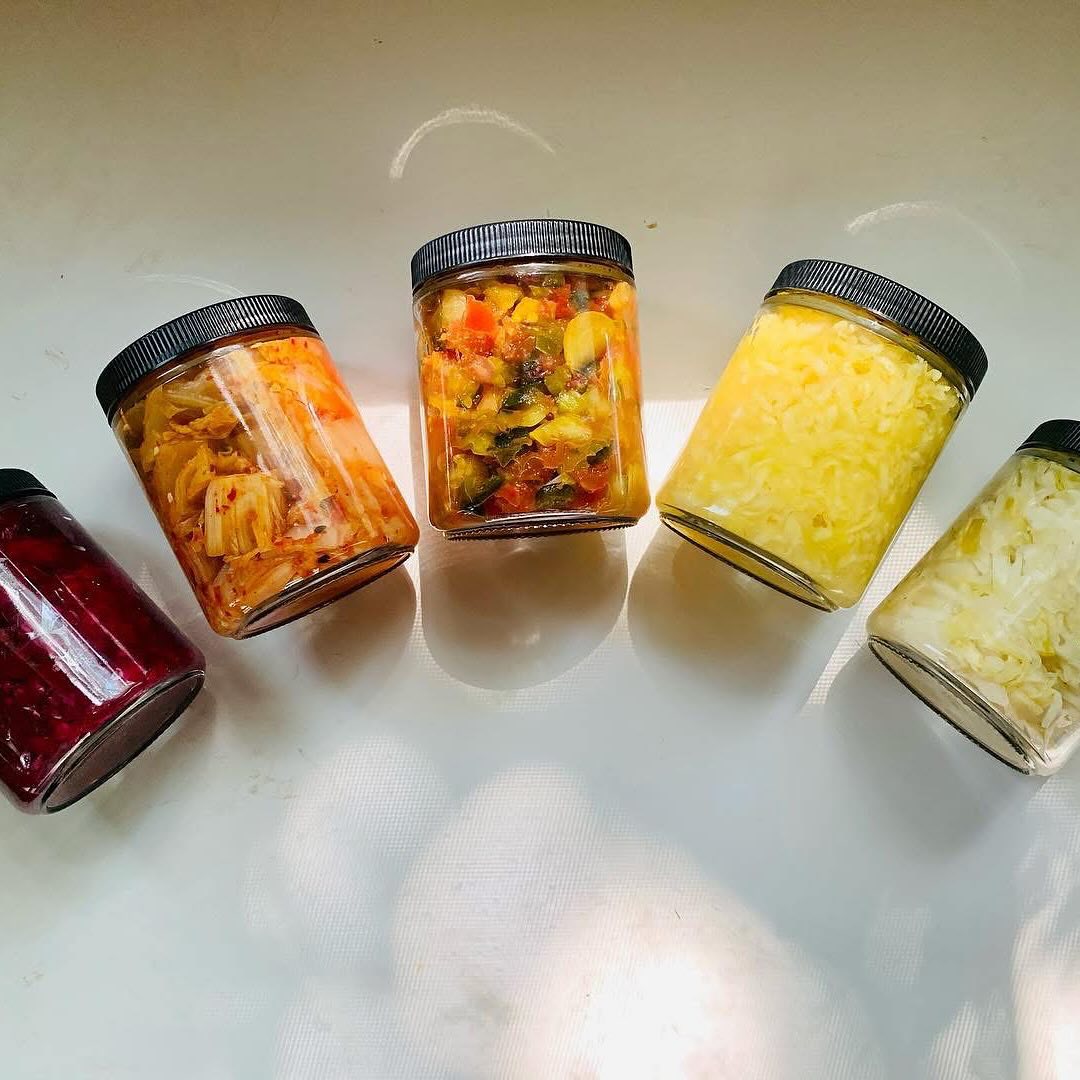 Assortment of homemade kimche and krouts from Southern Shizen